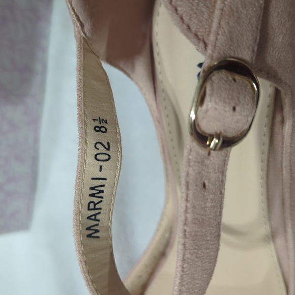 Blush Pink Wedge Sandals - Picture 9 of 9